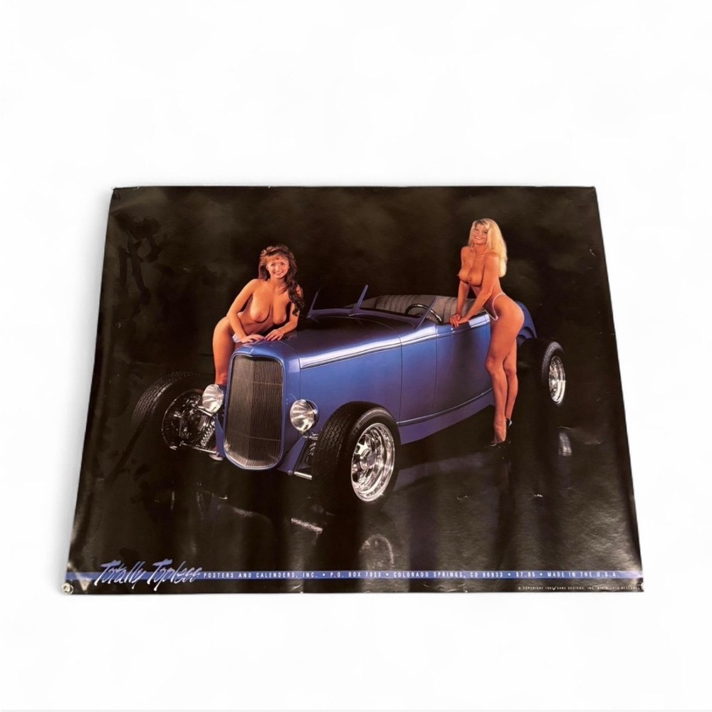 90s Totally topless vintage car poster